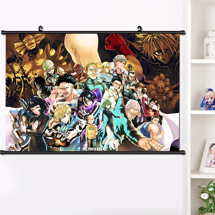 Аниме ONE PUNCH MAN Сайтама татсумаки Косплей настенный плакат подвесной Otaku Декор для