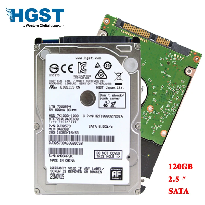 Жесткий диск для ноутбука HGST 2 5 дюйма 120 ГБ Sata 1 Мб/8 Мб 4200 об/мин 5400 гарантия на 3