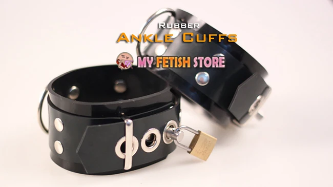 

(DM551) 100% Natural Latex Pure Handmade Rubber Ankle Cuffs The Alternative Slave Bandage Can Be Locked Rubber Fetish