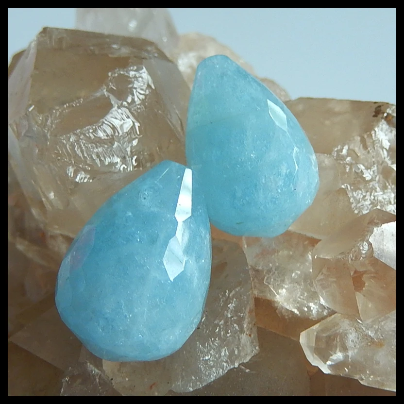 

Charms Women Earrings Jewelry Gift Gem Customized,birthday gift!! Blue Aquamarine Earring Cabochon Pair,21x15mm,12.3g