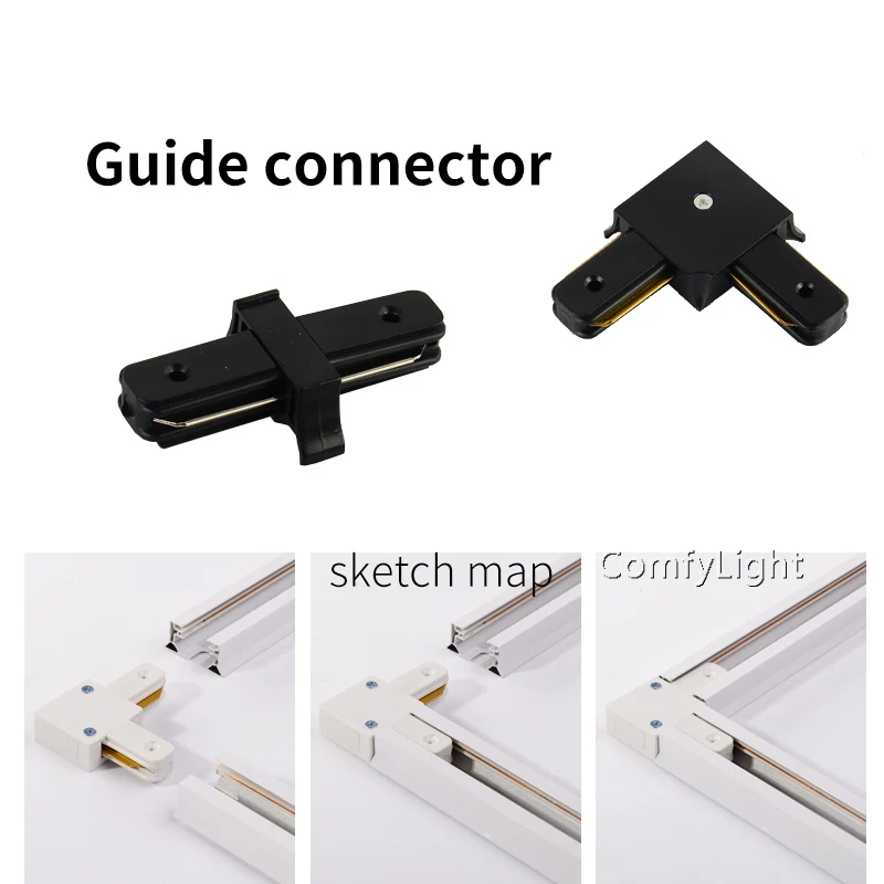 Guide connector Дизайнерский подвесной светильник с длинной рукояткой, металлический поворотный потолочный светильник, Точечный светильник для Витрины Магазина, E27, рельсовый светильник, выставочный светодиодный светильник для дома - Испускаемый цвет: Guide connector