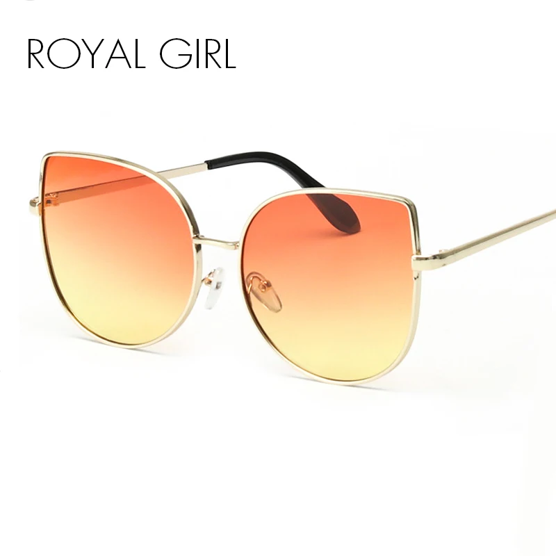 Женские солнцезащитные очки кошачий глаз ROYAL GIRL Брендовые в большой оправе с