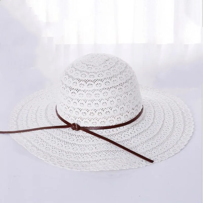 Как Mulheres Rendas de Algodão macio Grande Design Moda Praia Chapéu Sol dobravel Palha Abas Largas | Аксессуары для одежды
