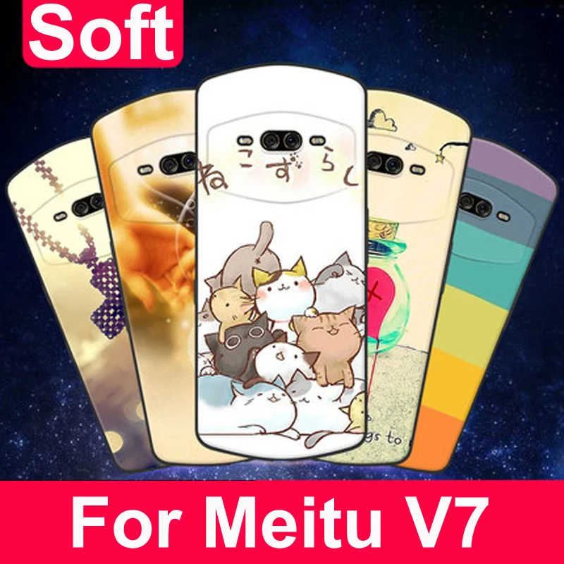 Для Meitu V7 MP1801 случае coque Мультфильм Мягкий Силиконовый ТПУ телефон чехлы для Meitu V7 защитный чехол meituV7 V 7 назад принципиально Shell