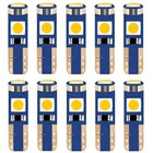 10 шт. T5 W3W W1.2W 3 SMD 3030 светодиодный светильник для приборной панели автомобиля, белый, зеленый, желтый, красный, розовый, синий кристалл