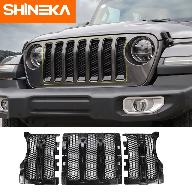 SHINEKA гоночные грили для Jeep Wrangler jl аксессуары 2018 передняя решетка радиатора