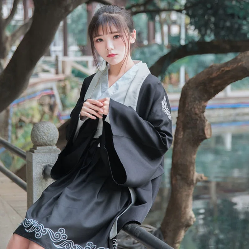 Юката Женские кимоно традиционное японское кимоно платье obi haori японская косплей одежда Гейша костюм TA507