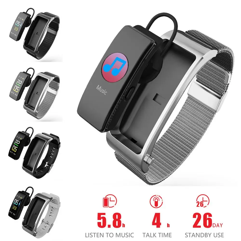 Спортивные Bluetooth умные часы с монитором сердечного ритма HIFI Беспроводные