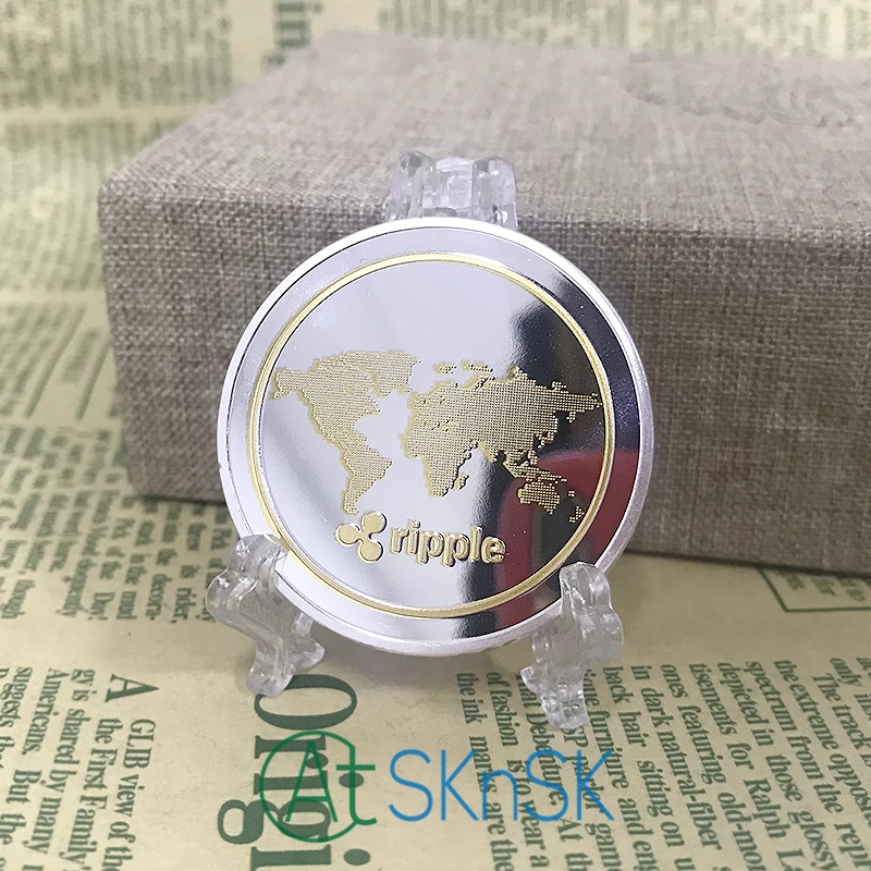 Новогодний подарок памятные монеты XRP Ripple криптовалюта Золотая и серебряная