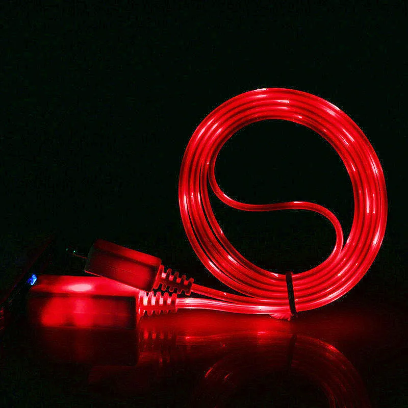 Red USB кабель Micro USB кабель светящийся светодиодный светящийся зарядный кабель синхронизировать мобильный телефон Android кабели samsung huawei Xiaomi htc LG - Тип штекера: Red