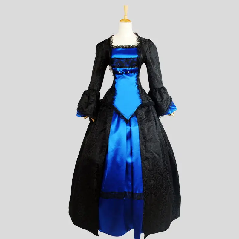 Летнее классическое платье в викторианском стиле принцессы с длинным рукавом