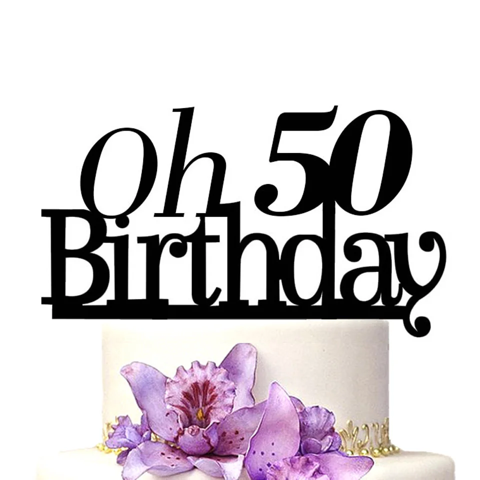 Топпер для торта Tronzo Oh 30th 40th 50th день рождения черные акриловые топперы кексов