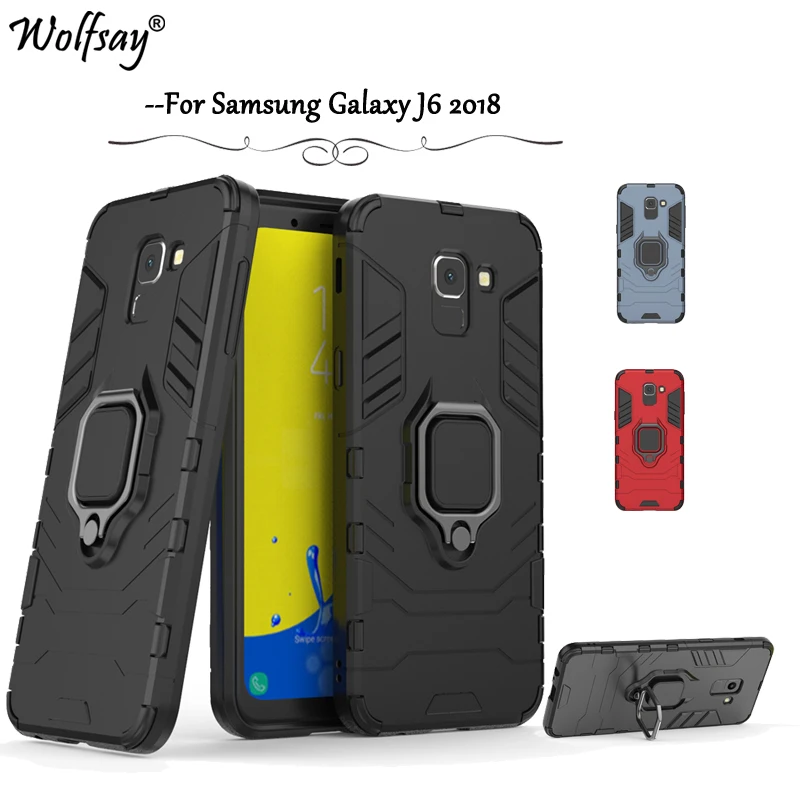 Чехол для Samsung Galaxy J6 2018 армированный магнитный металлический чехол держатель с