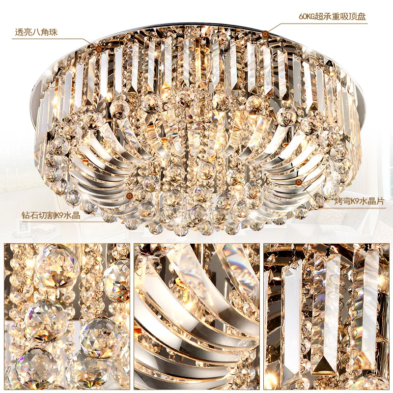 Светодиодный хрустальный потолочный светильник плафониер лампа Techo салонный для