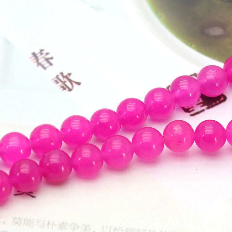 New!Rose red chalcedony 8mm round shape loose beads 15&quot DIY stone accessories hot sale women fashion jewelry making design | Украшения