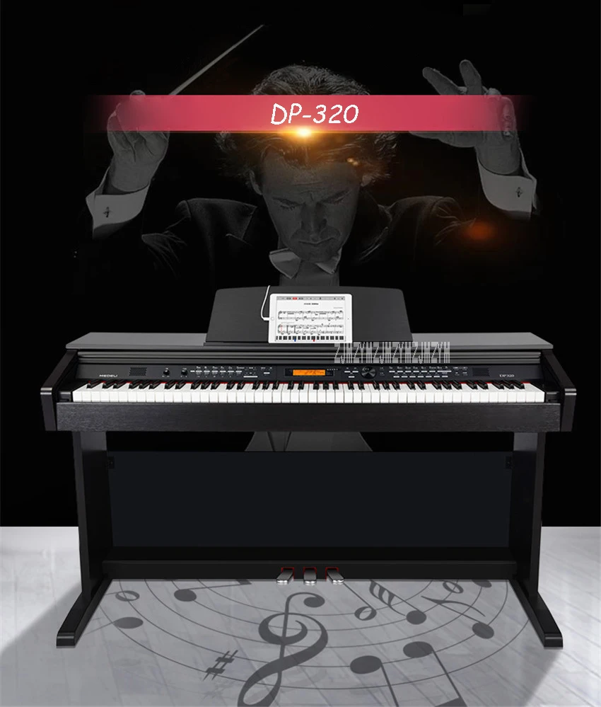 DP-320 Профессиональный Взрослый электронного фортепиано 88-ключ тяжелый молоток Клавиатуры Электрическое фортепиано Детский подарок электронный Органы