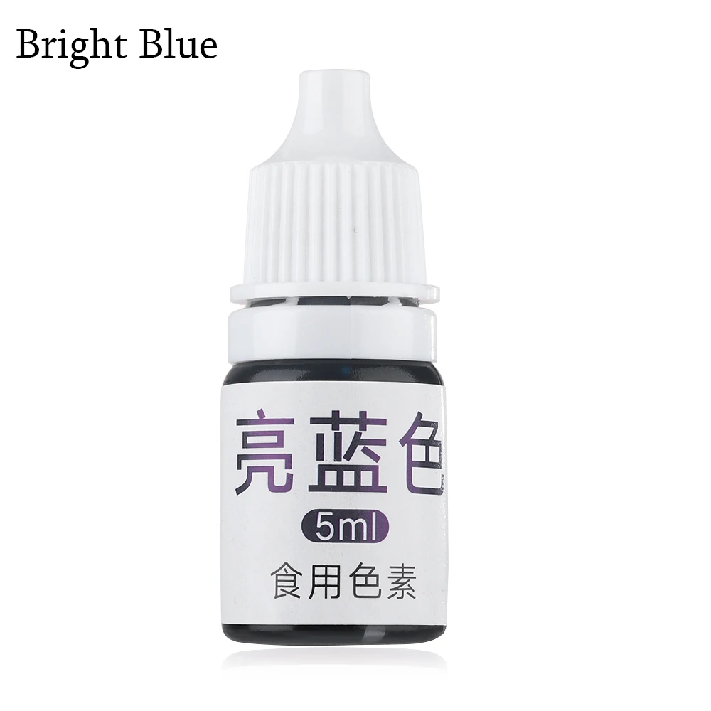 Bright Blue 5 мл съедобный пигмент Макарон крем пищевой цвет ing ингредиенты Торт Помадка выпечки торт съедобный цвет пигмент выпечки и кондитерские инструменты - Color: Bright Blue