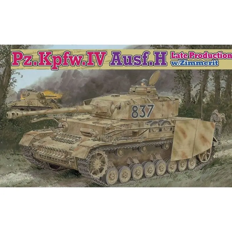 Набор моделей DRAGON 6560 1/35 Pz.Kpfw.IV Ausf.H с запозданием производства циммериттом|Наборы