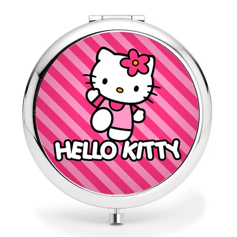 Новое блестящее компактное двустороннее зеркало Hello Kitty/зеркало для макияжа с