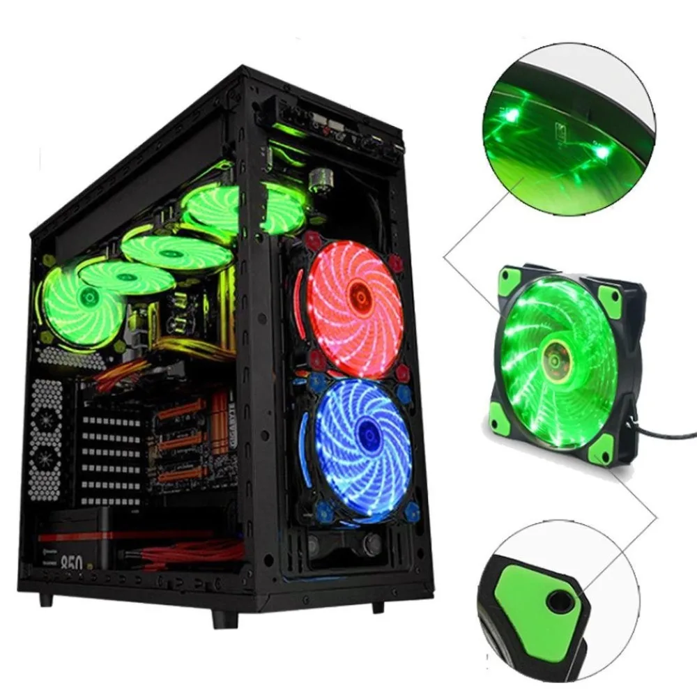 

Zeadow Quiet Durable 120mm PC Computer 16dB Ultra Silent 33 LED Light Up Case Fan Heat Sink Cooling Fan 12V DC Long Life Bearing