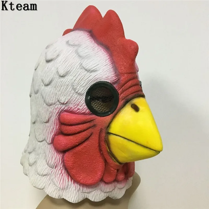 

2018 Newest Animal Chicken Mask Head Full Face Mask Halloween Party Prop Carnival Rubber Chicken Head Mask Party Rooster Mask