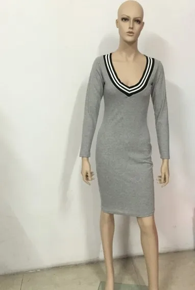 2016 осеннее модное женское платье с длинным рукавом сексуальное облегающее в