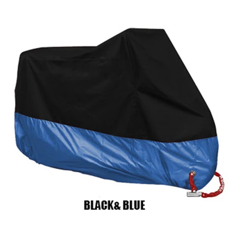 Black Blue Водонепроницаемый чехол для мотоцикла, пылезащитный чехол с защитой от УФ-лучей, чехол для всех сезонов, чехол для скутера, мотоцикла, дождевик, пылезащитный чехол - Цвет: Black Blue