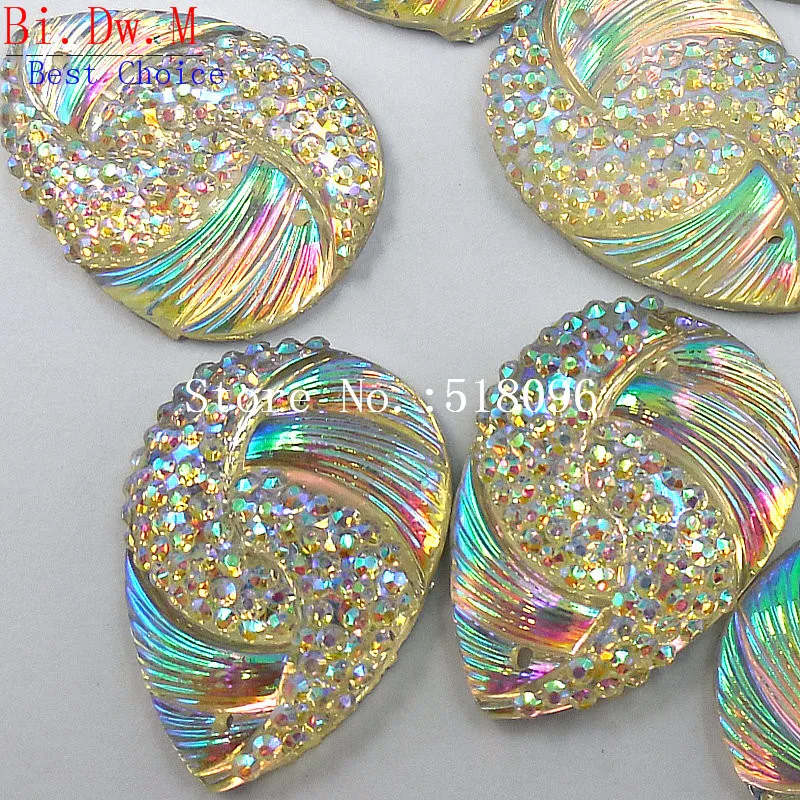 Соблазнительные стразы из смолы белые каплевидные камни и кристаллы AB 18x25 мм для