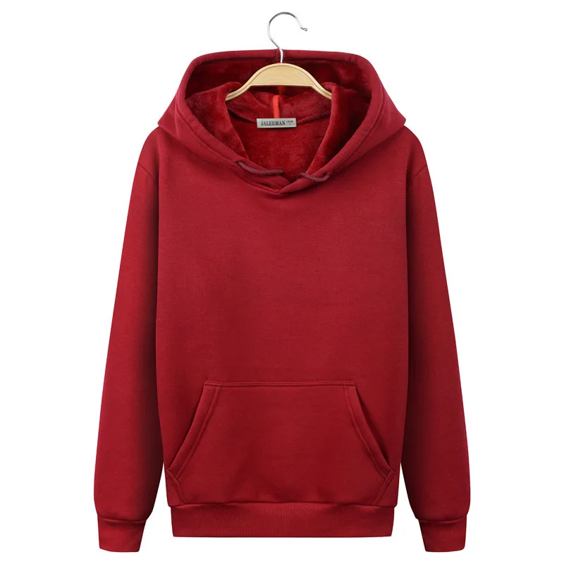 

Rlyaeiz Autumn Winter Thicken Hoodie Men Hooded Coat 2017 Brand New Mens Tracksuit Sweatshirt Solid Color Warm Plus Size Hoodies