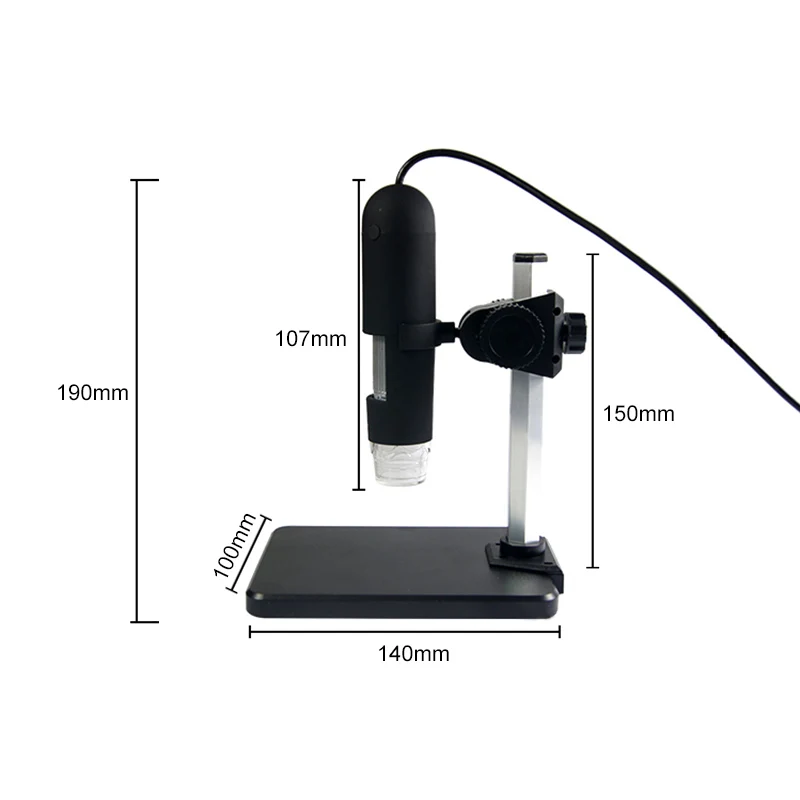 UANME Portable USB Digital Microscope 1000X 8 LED 2MP Endoscope Magnifier Camera+Lift Stand+Calibration Ruler | Инструменты