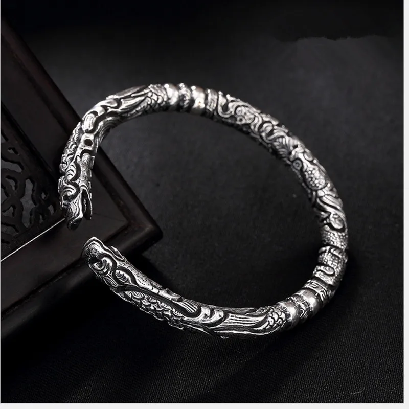 Uglyless Real S 999 серебряные ювелирные изделия унисекс крутые драконы браслеты для