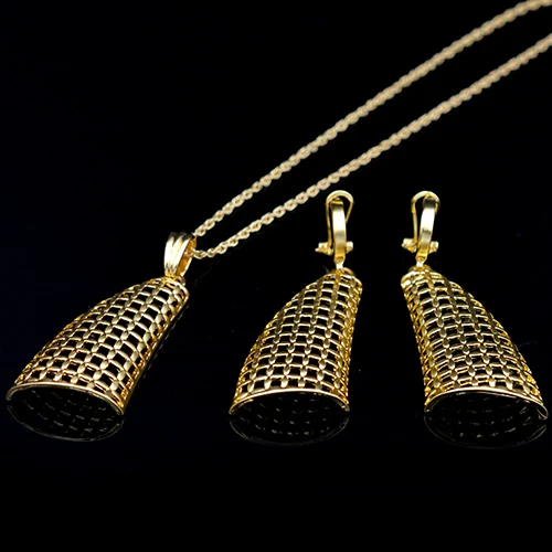Earrings Necklace Sunny Jewelry, висячие украшения,, модные серьги, Подвеска для женщин, ювелирный набор, сплав, выдалбливают, труба, шар, вечерние, на каждый день - Окраска металла: Earrings Necklace