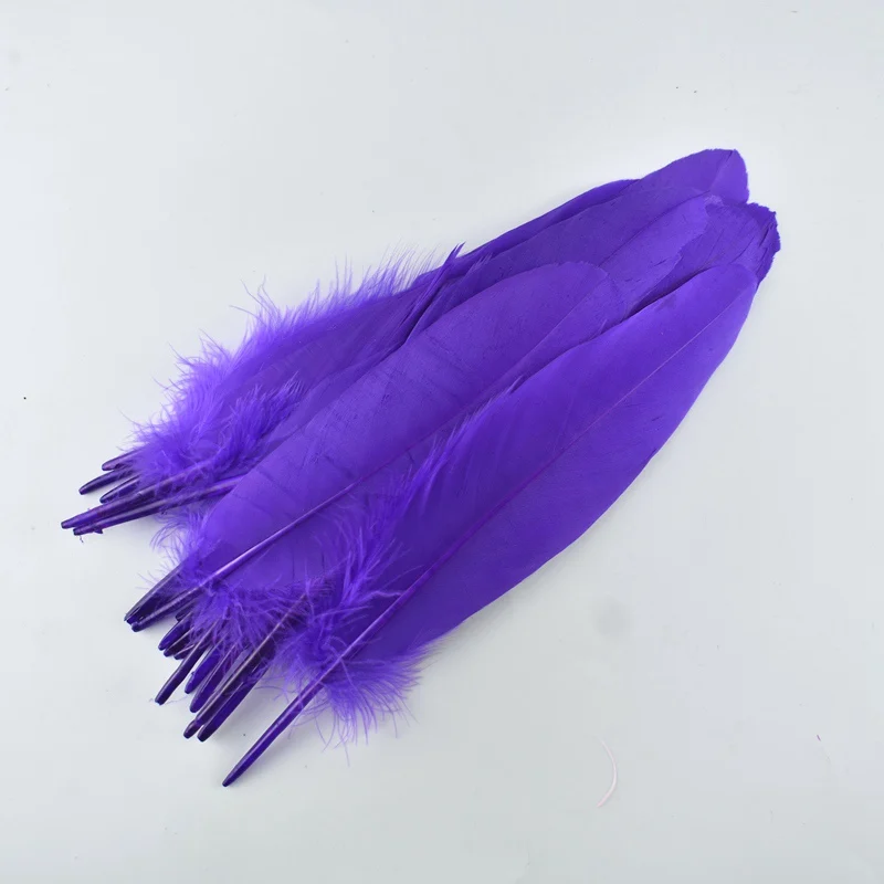 purple 15-20 см Высокое качество Белый гусиное перо для DIY красочное перо украшение Свадебные перья для рукоделия аксессуары Шлейфы - Цвет: purple