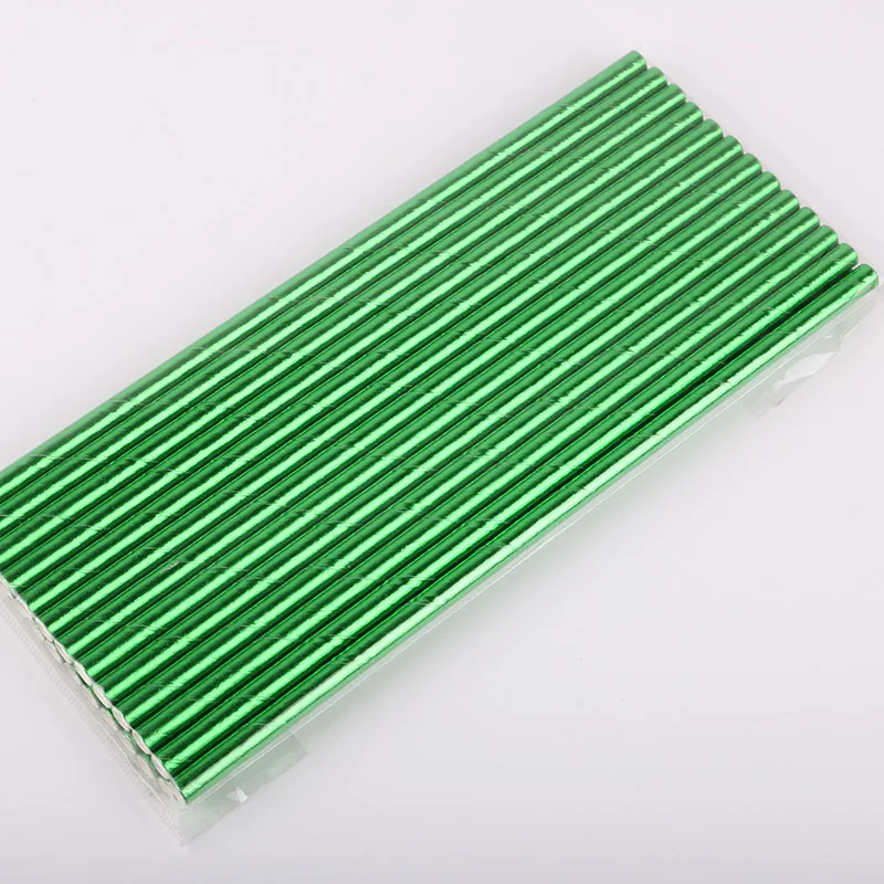 25 шт. розовое золото чистая фольга дизайн бумага для вечеринок питья соломинки