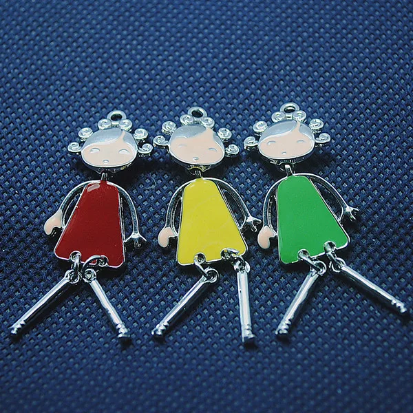 

european american style 13 pcs/lot charms metal pendant girl pendant new products diy pendant size 50x20mm mix colors