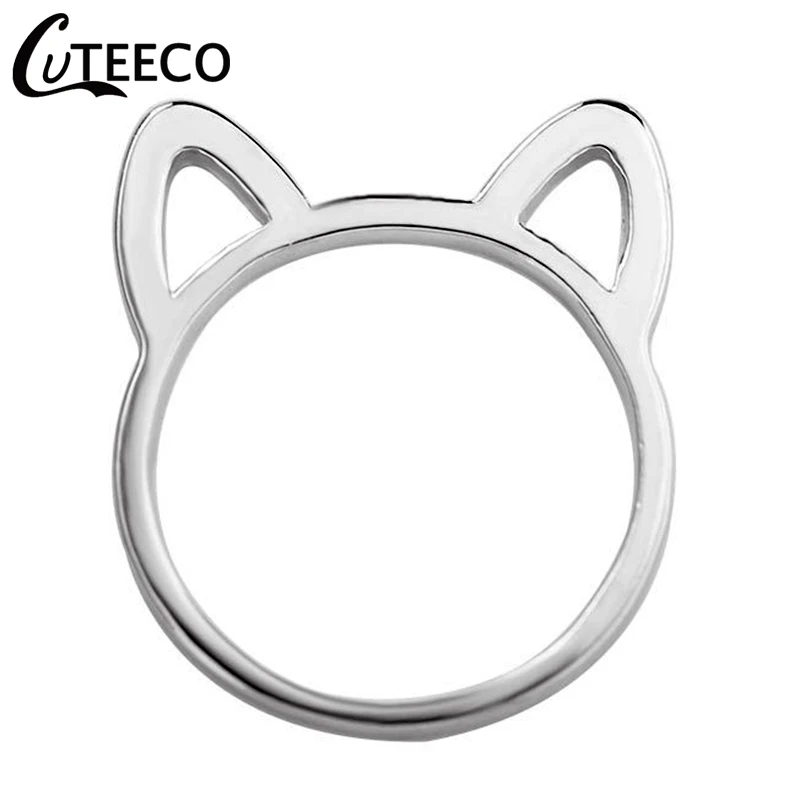 CUTEECO простой золотистый Кот в форме вечерние кольца для женщин модные