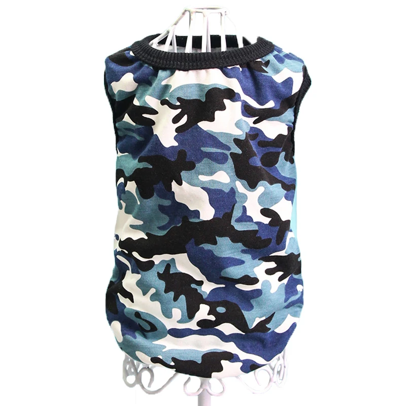 Летняя одежда с принтом в виде собак майкой камуфляжным щенок Йорки костюм для