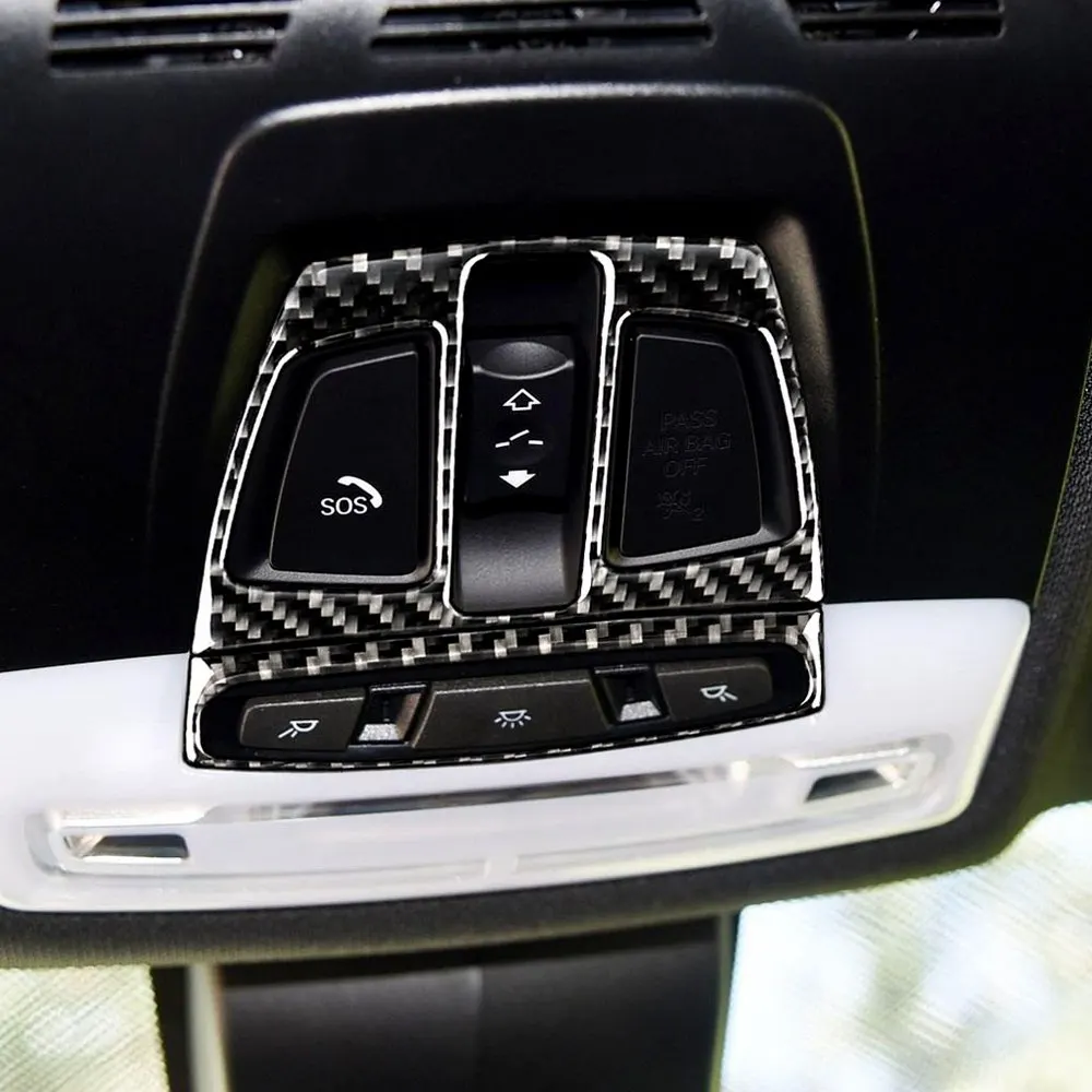 

Car Interior Front Roof Carbon Fiber Reading Light Decorative Frame Sticker Car Interior Decoration Stickers For BMW
