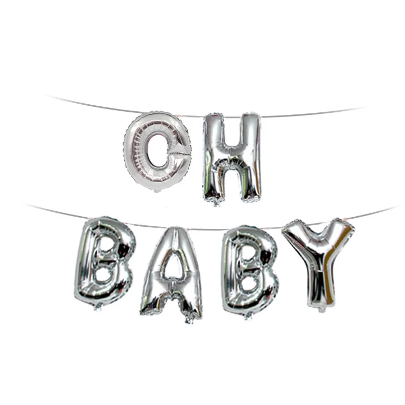 6Pcs Rose Gold 16inch Oh Baby Letter Balloons Wedding Decoration Children Party Supplies Aluminum Foil Balloon Shower Decor | Дом и сад