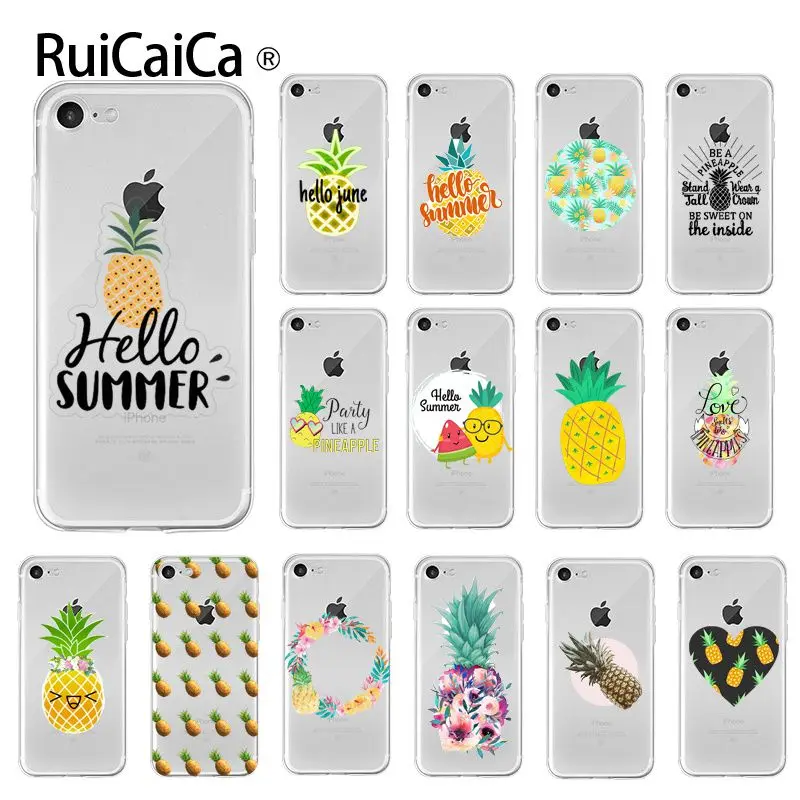 Ruicaica летний мягкий TPU чехол для мобильного телефона с фруктовым ананасом iPhone 6S 6plus