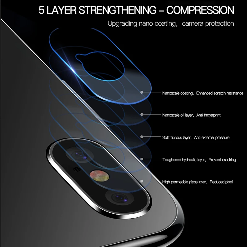 Защитная пленка для объектива телефона iPhone X XR XS Max из цинкового сплава закаленное