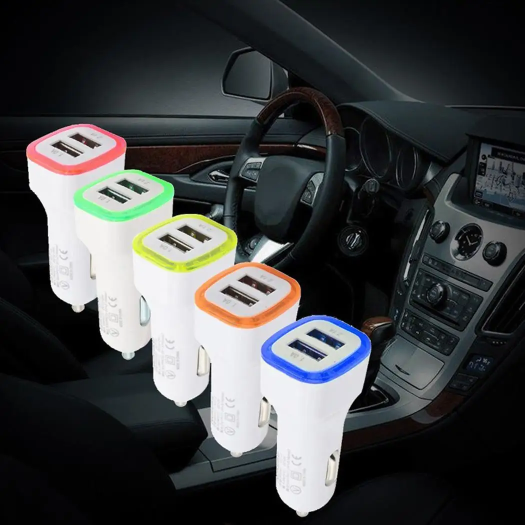 New 3.1A LED Double USB Multi-function Dual Adapter DC 5V 2.1A Socket Car 12V-24V Charger 1.0A | Автомобили и мотоциклы