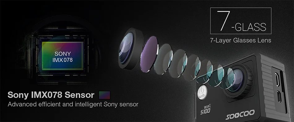 4K WI-FI Спортивная Экшн-камера Камера SOOCOO S100 Pro HD Водонепроницаемый DV видеокамера 20MP 170 градусов Широкий формат 2 дюймов ЖК-дисплей 2,4 ГГц пульт дистанционного управления
