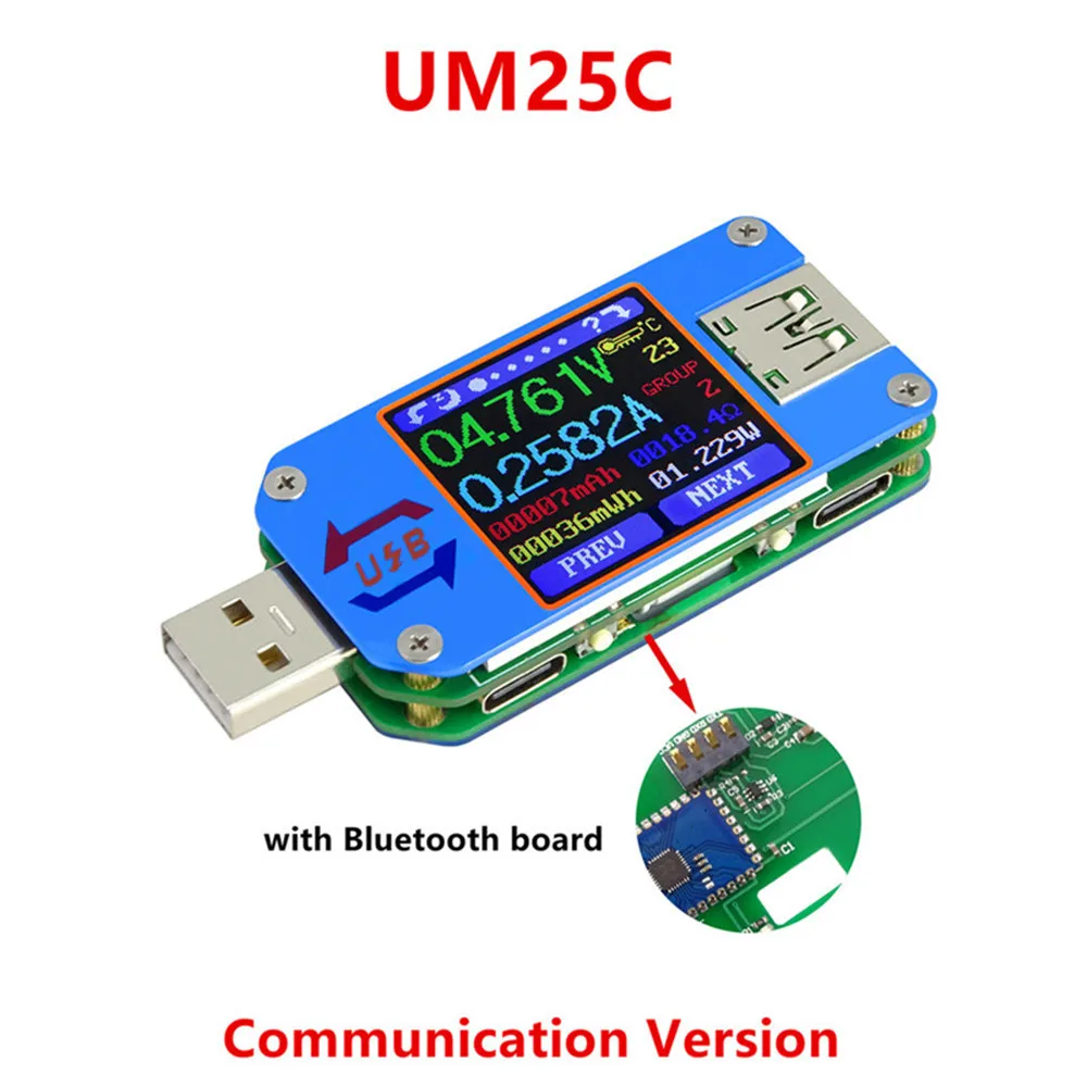 UM25 UM25C для приложения USB 2 0 Type C ЖК Вольтметр Амперметр измеритель тока напряжения