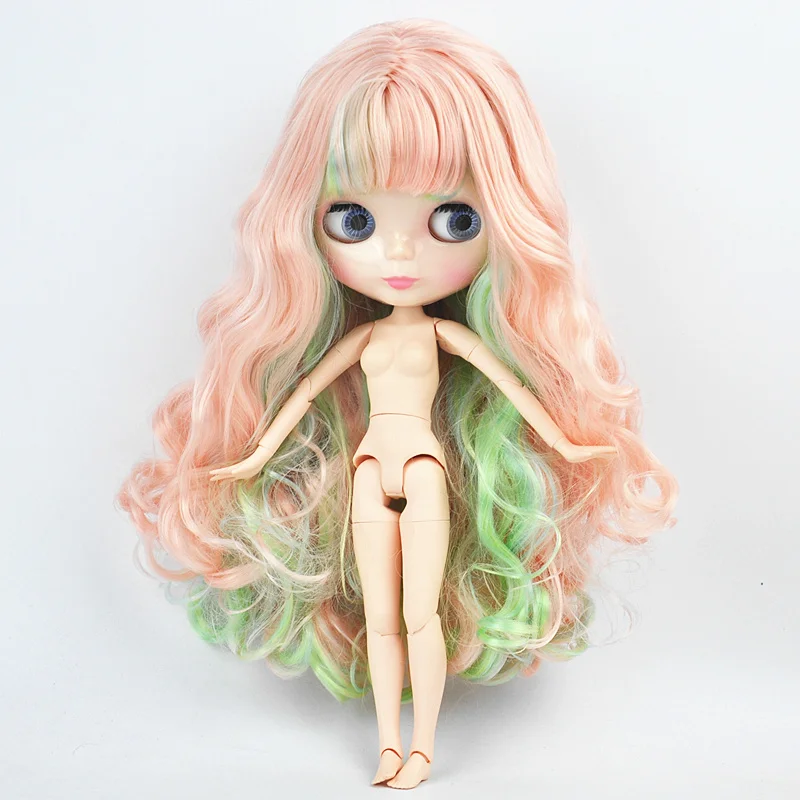 Обнаженная кукла блонд кудрявые волосы Blyth кукла шарнирное тело DIY обнаженные игрушки BJD модные куклы смешанные цвета волосы куклы 19 шарнирная игрушка для девочки