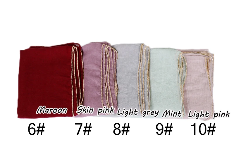 Solid hijab scarf gold beads muslim cotton scarves chain plain wraps shawls maxi fashion headband long 180*80cm |