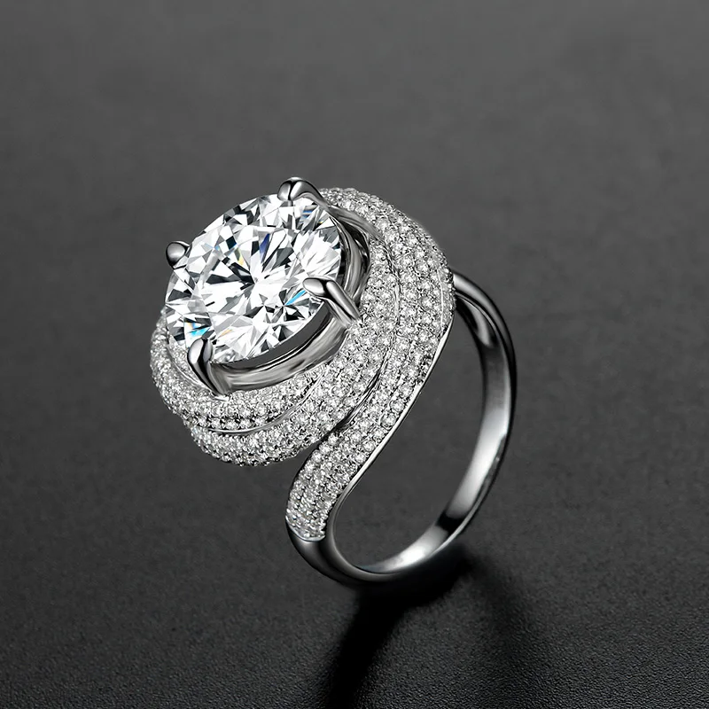 2CTW 8.0mm G-H Moissanite Marriage Ring Test Positive WARRANTY Real 925 Sterling Silver Synthetic Diamonds | Украшения и