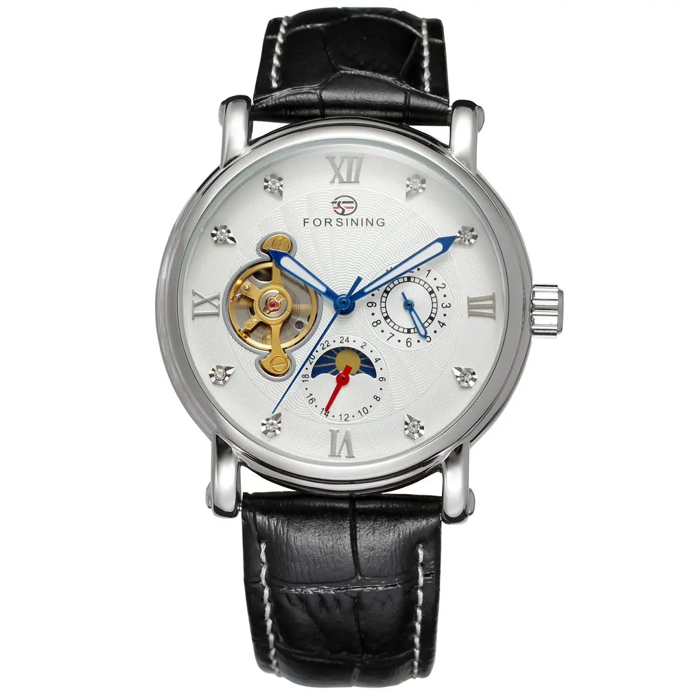 FORSINING Роскошные Tourbillon Алмазный календарь высокое качество автоматические часы
