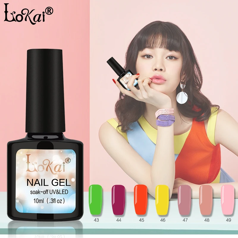 90 colors 10 ML Fashion Lokai UV Vernis Soak Off Long Lasting LED Nail Polish Quickly Dry Gel Art Manicure 31-60 | Красота и здоровье