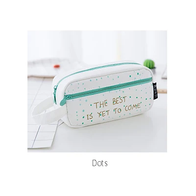 dots Креативный мультяшный зеленый свежий пенал для карандашей милые канцелярские пеналы для девочек пенал для карандашей школьные и офисные принадлежности канцелярские принадлежности - Цвет: dots